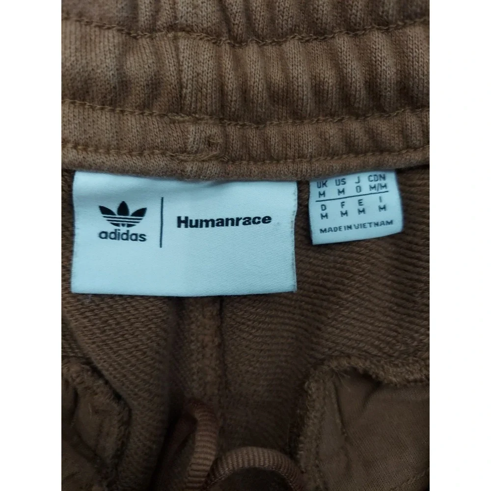 Vtg Adidas Human Race Sweatpants Joggers Mens Medium Brown Fleece Pockets